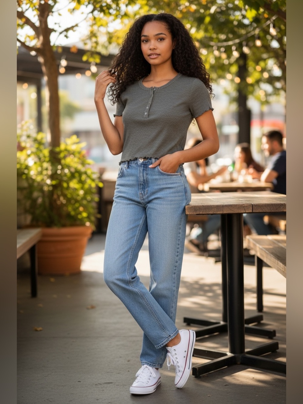American Eagle Outfitters Casual Gray Top